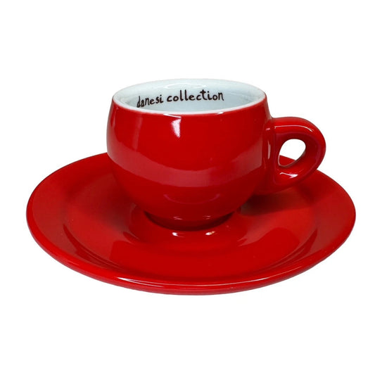Danesi Italian's Collection espresso cup & Saucer Set- Vibrant Red